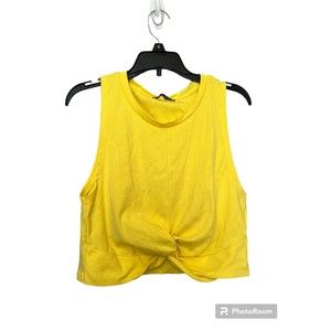 Zara‎ yellow knot crop top size L